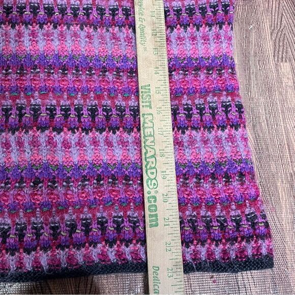 Vintage Susan Bristol Hand Knit Colorful Purple Mohair Wool Blend Sweater Size M - Picture 7 of 8